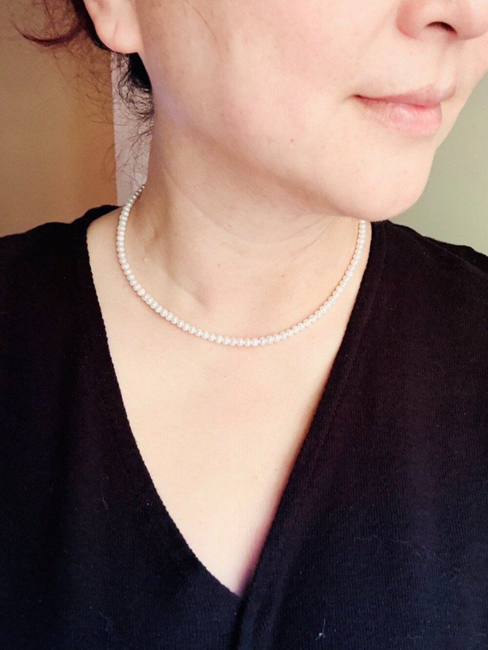 Delicate Tiny Pearl Necklace - Picture 5 of 9